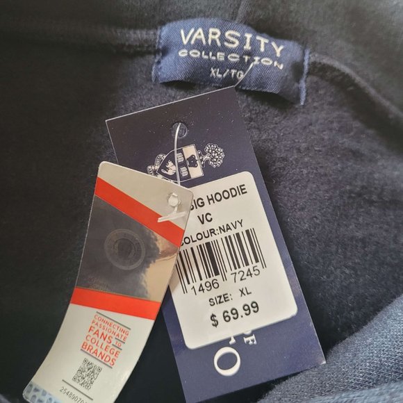 (sold) UofT Varsity Collection Embroidered Left Signature Hoodie in Navy - Picture 3 of 4